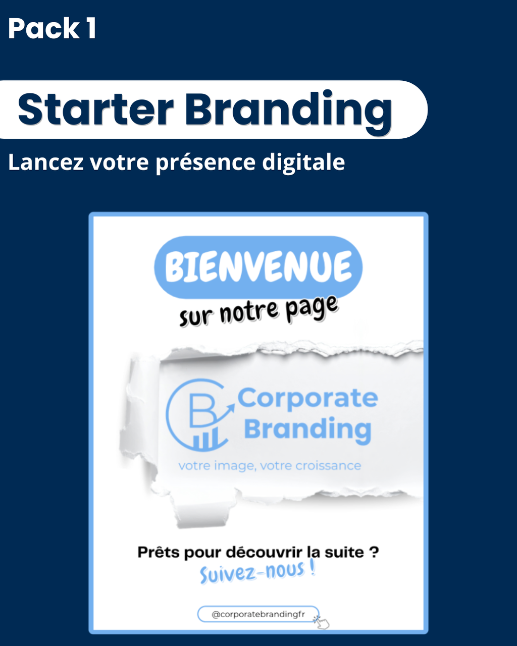 Pack Starter Branding : exemple de visuels personnalisés pour réseaux sociaux