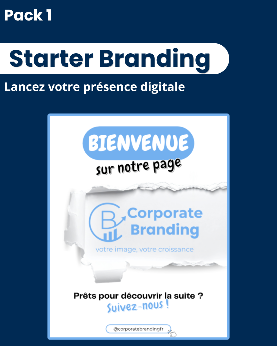Pack Starter Branding : exemple de visuels personnalisés pour réseaux sociaux