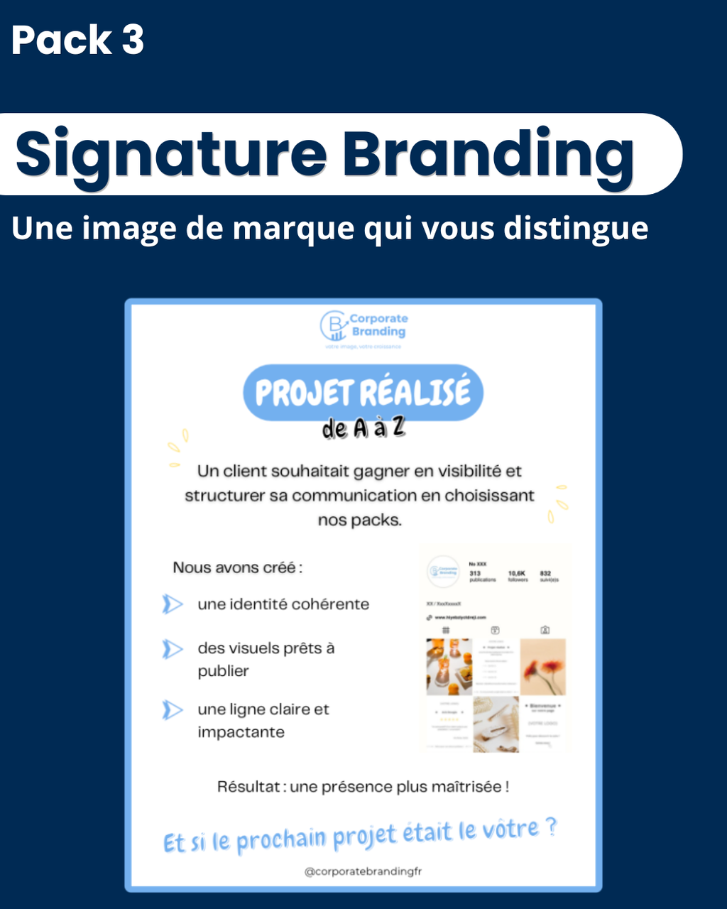 Pack Signature Branding : exemple de visuels personnalisés pour réseaux sociaux