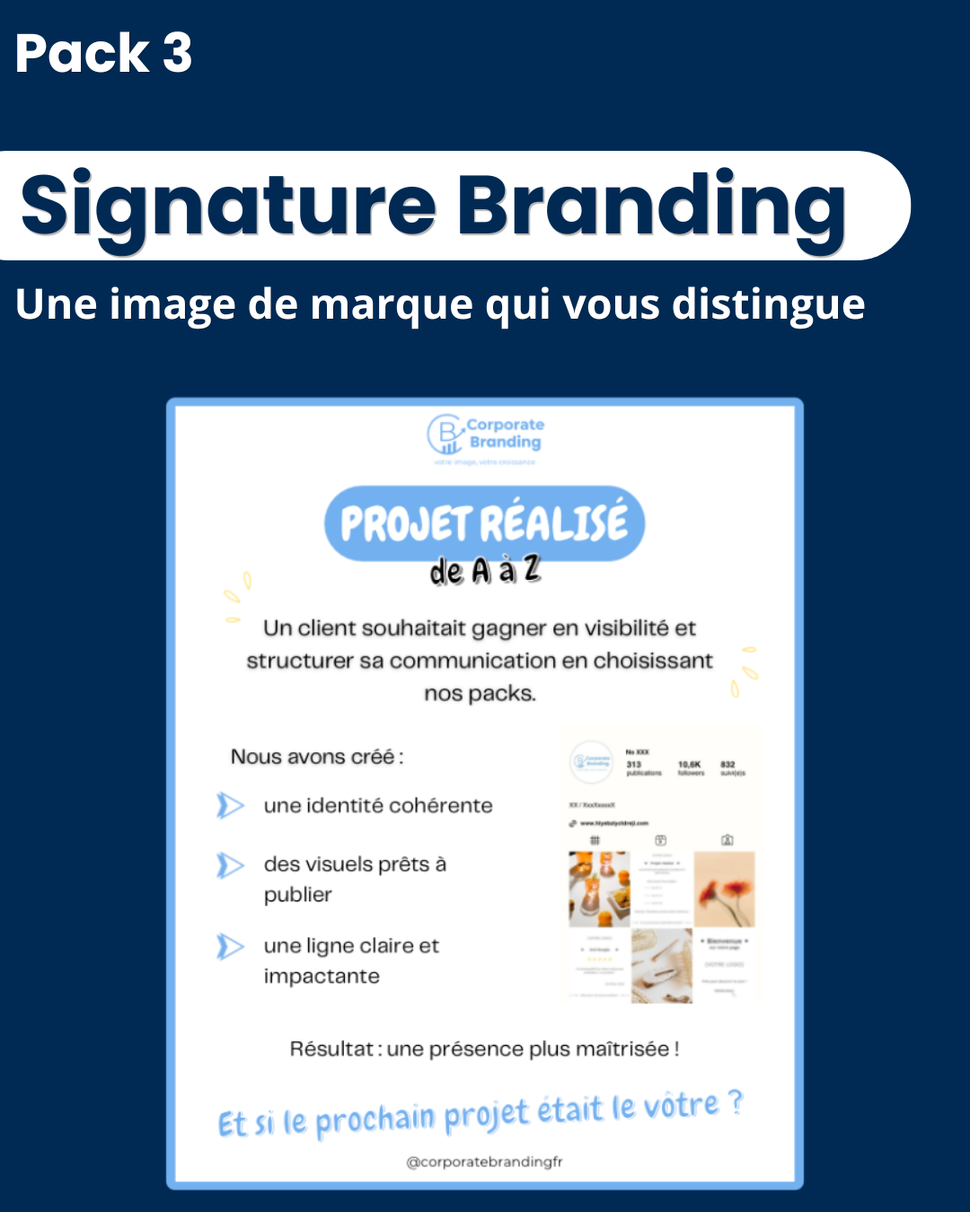 Pack Signature Branding : exemple de visuels personnalisés pour réseaux sociaux