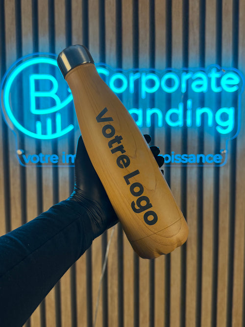 Bouteille isotherme Cove personnalisée effet bois 500ml
