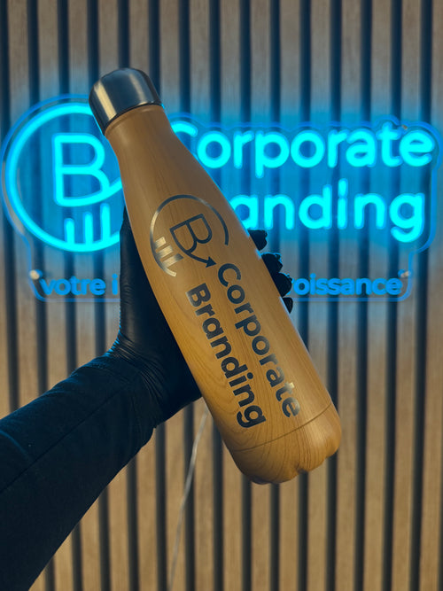 Bouteille isotherme Cove personnalisée effet bois 500ml - vue 2