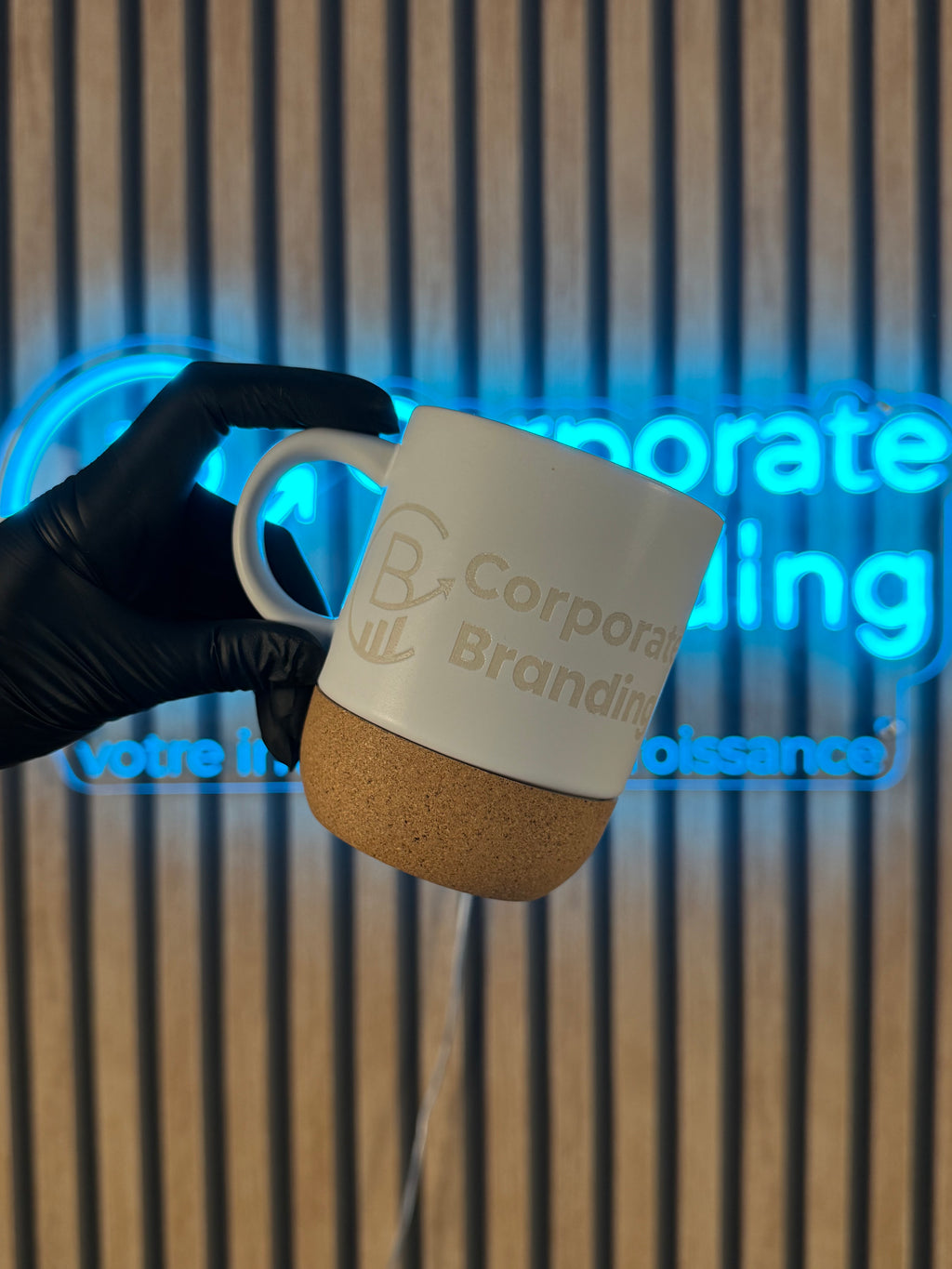 Mug en céramique et liège personnalisé 300ml - vue 5