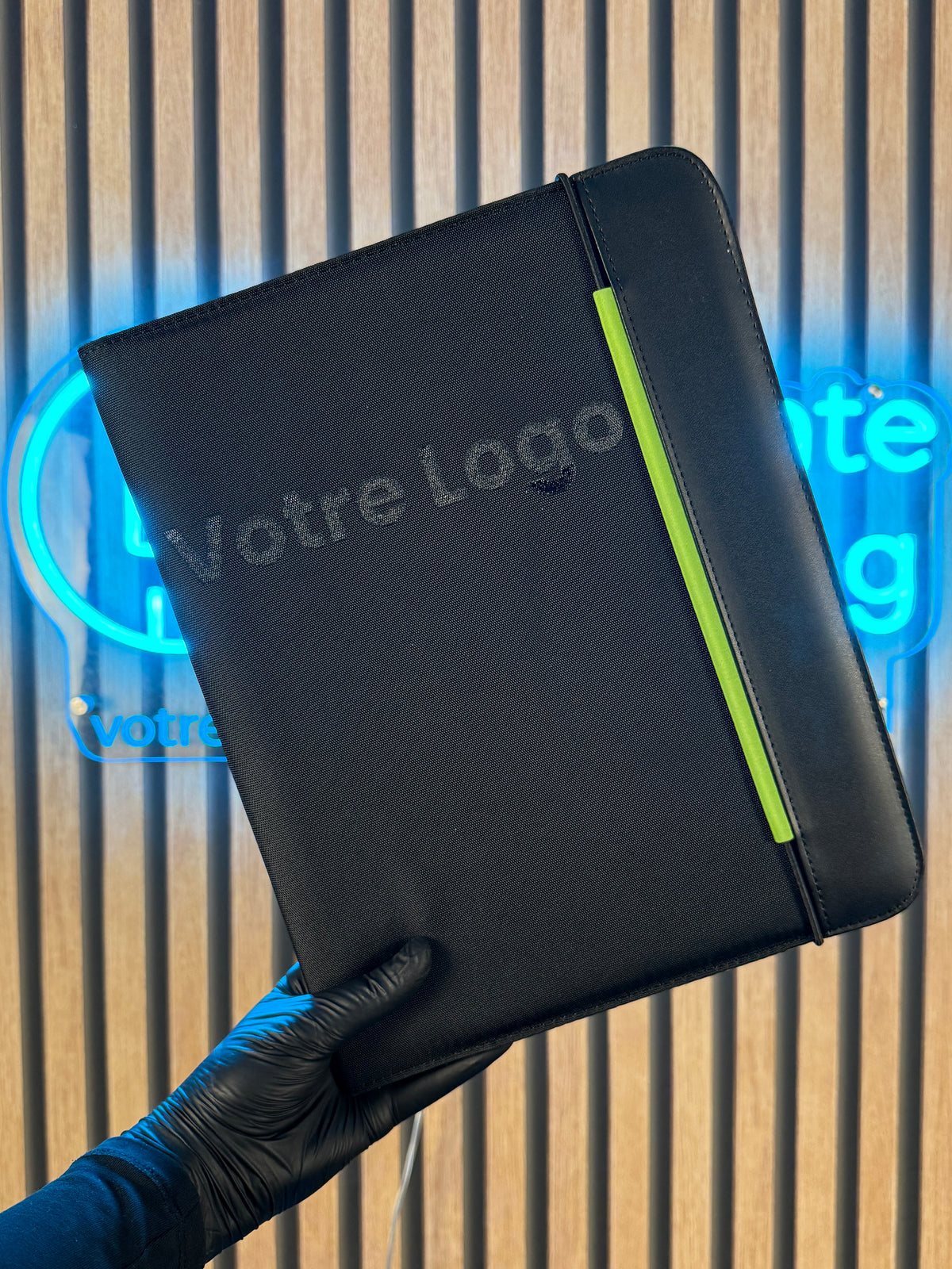 Porte-documents A4 personnalisé en PU et tissu 800D avec bloc-notes ligné - vue 6
